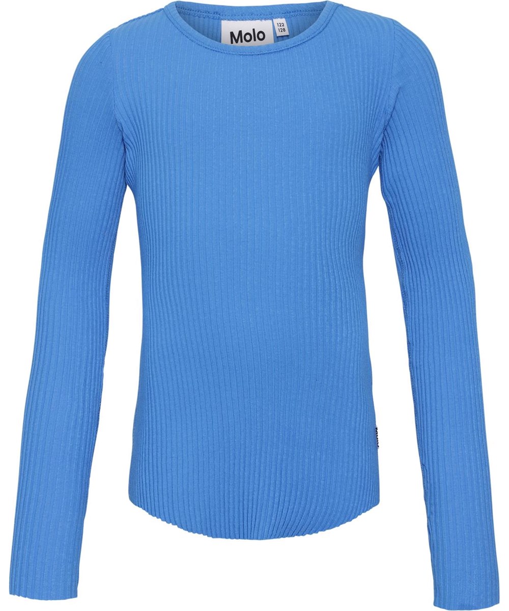Rochelle - French Blue - Ekologisk blå ribbad tröja