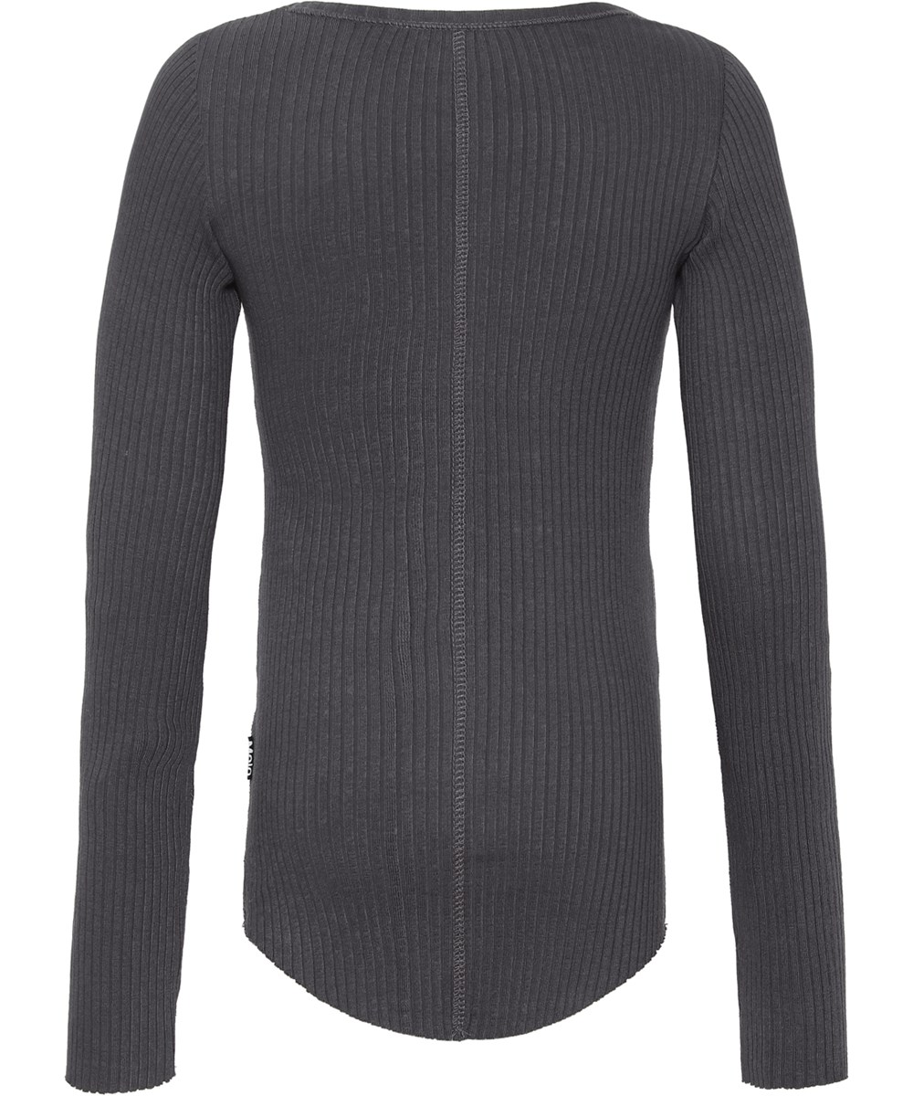 Rochelle - Space Grey - Ekologisk grå ribbtröja.