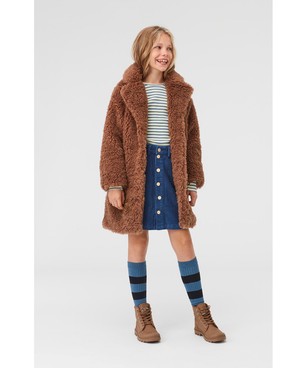 Rochelle - Marzipan Blue Stripe - Ekologisk ljusgul och blå randig tröja