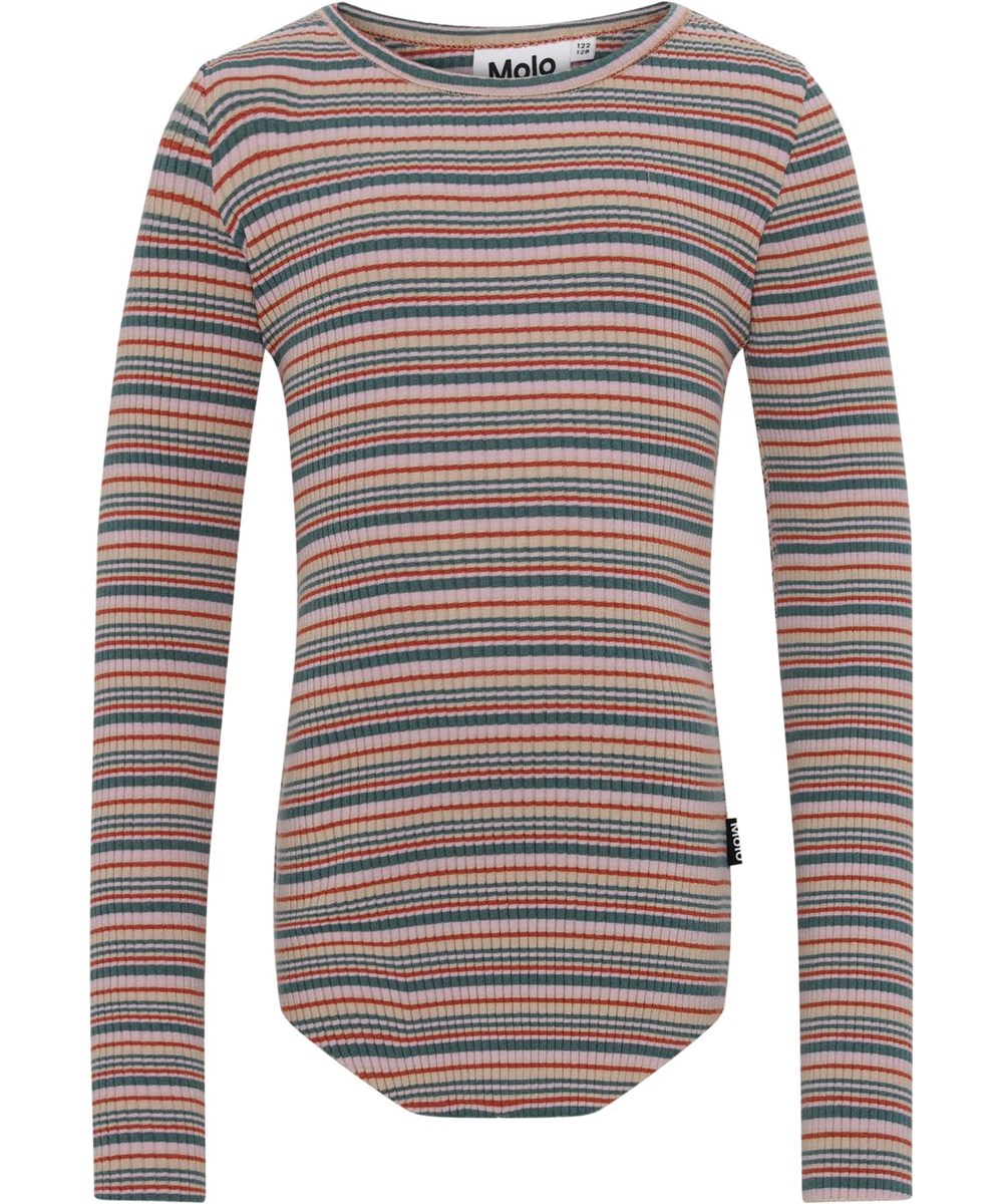 Rochelle - Multistripe - Ekologisk robbad tröja med ränder 