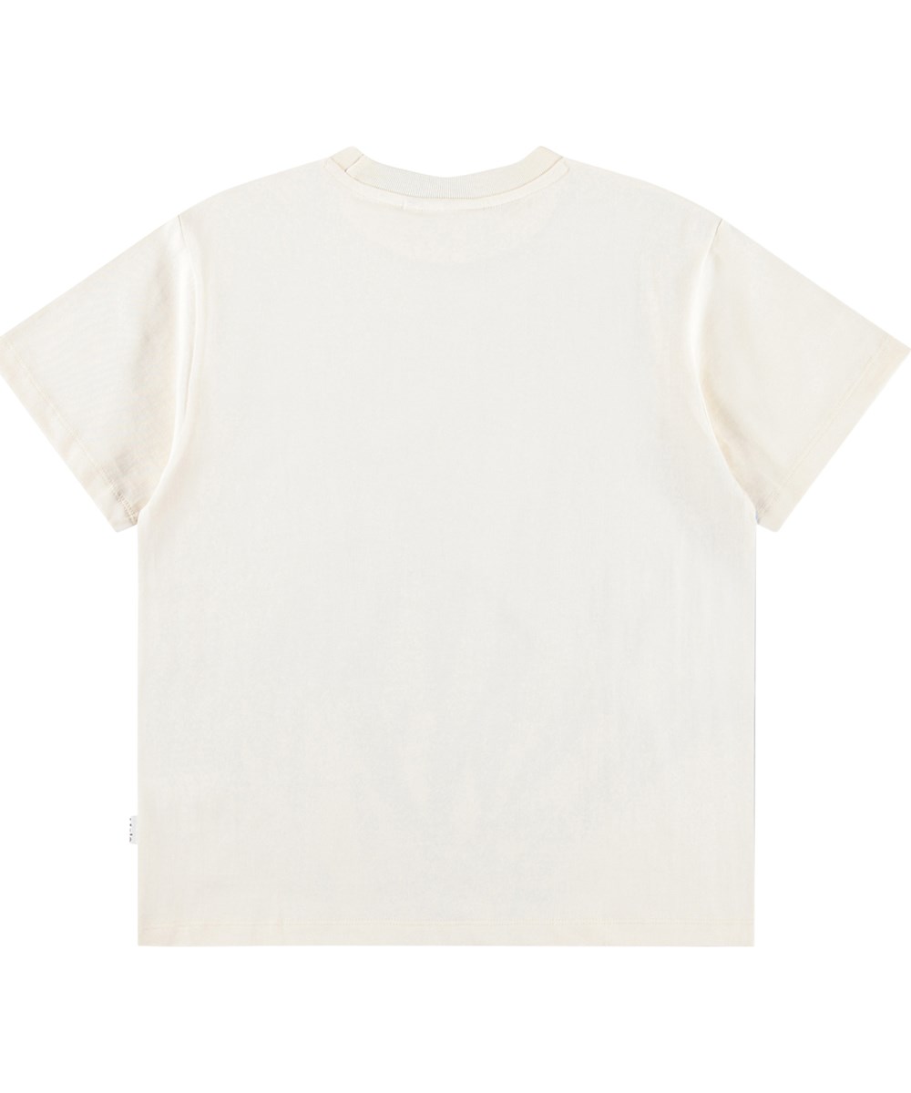 Rodney - Blue Flora - Vit T-shirt för barn i ekologisk bomull