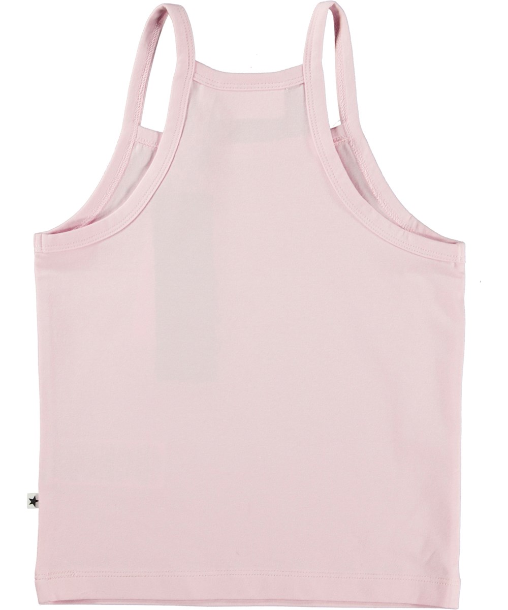 Ronja - Lilac Smile - Rosa topp i ekologisk bomull med emojis.