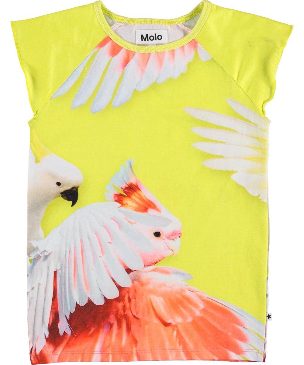 Rosetta - Zoom Cockatoos - Gul t-shirt med papegojor