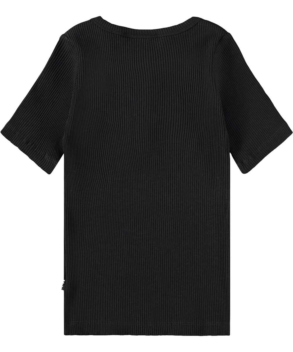 Rosey - Black - Svart t-shirt för barn i viskosribba