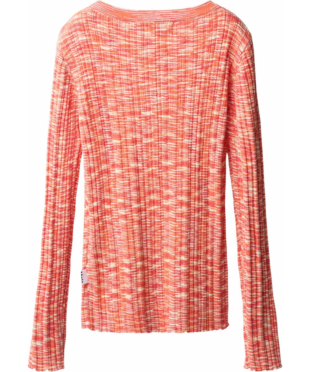 Gabriella - Sun Orange Mix - Långärmad tröja för barn tillverkad av en viskosblandning med en fin textur.