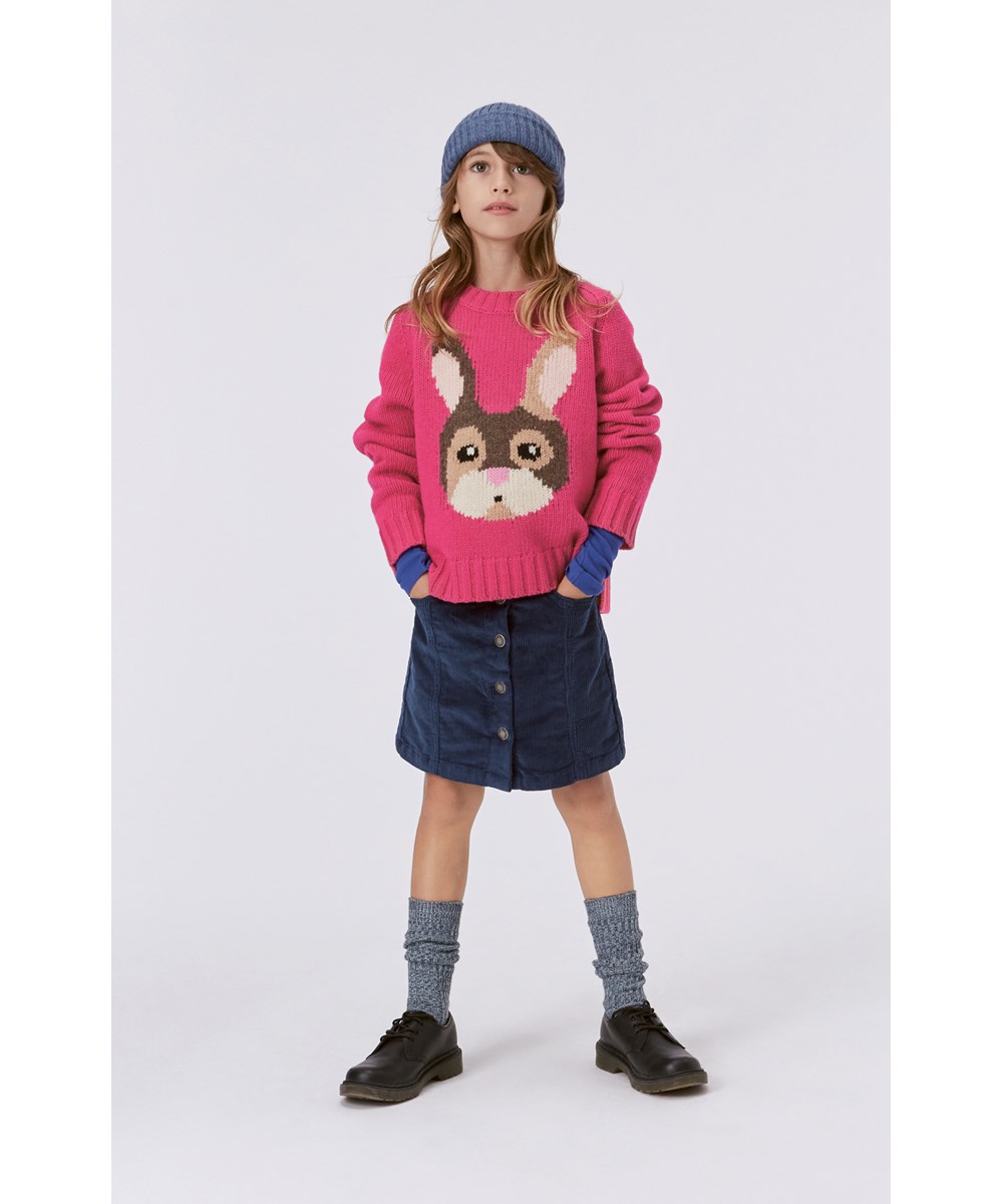 Gaia - My Bunny - Rosa stickad trlja med kanin.