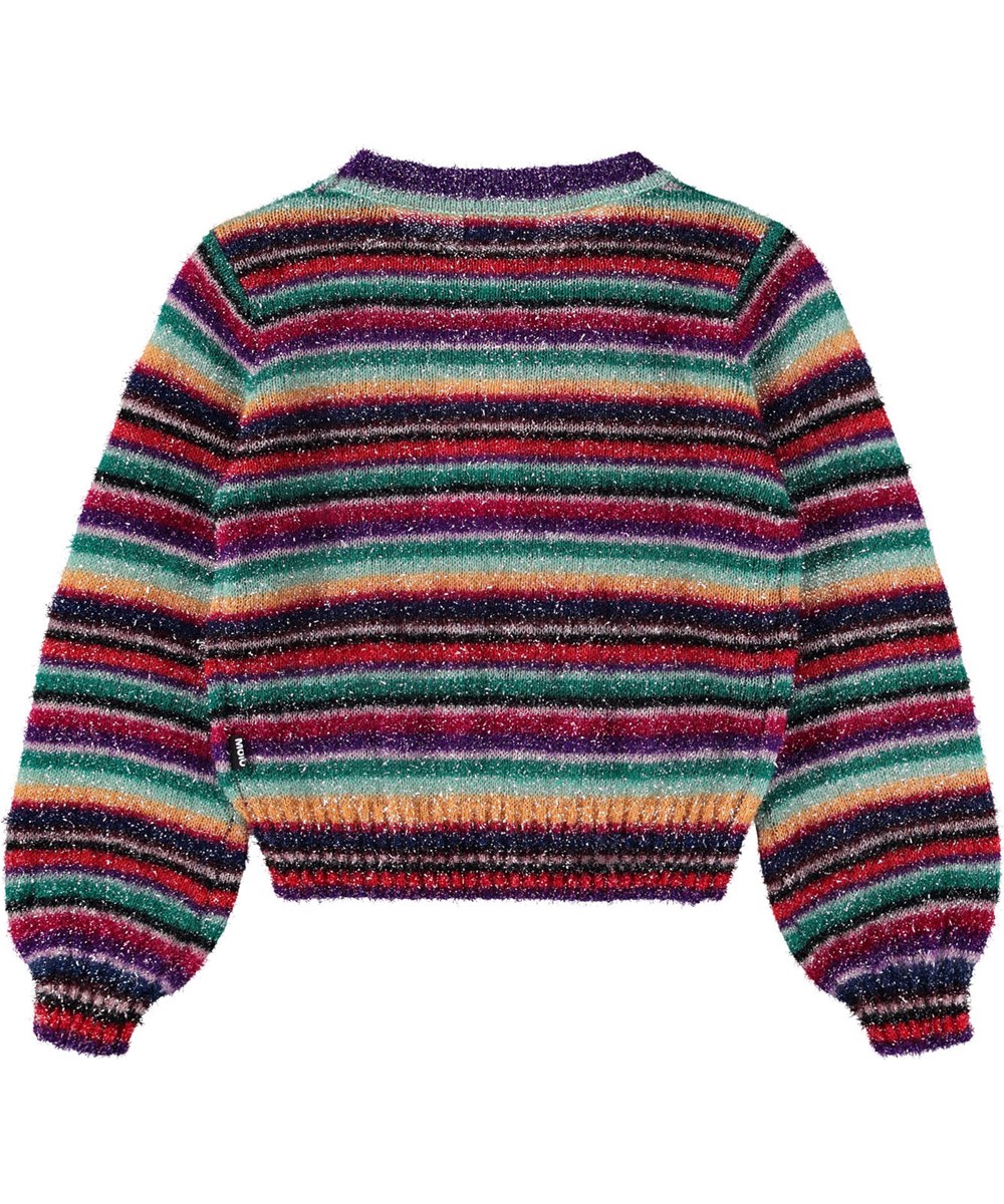 Germina - Jewellery Stripe - Multifärgad och fluffig tröja för barn.