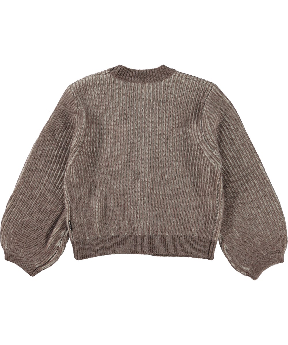 Gia - Moth Grey - Gråbrun ullig kofta.