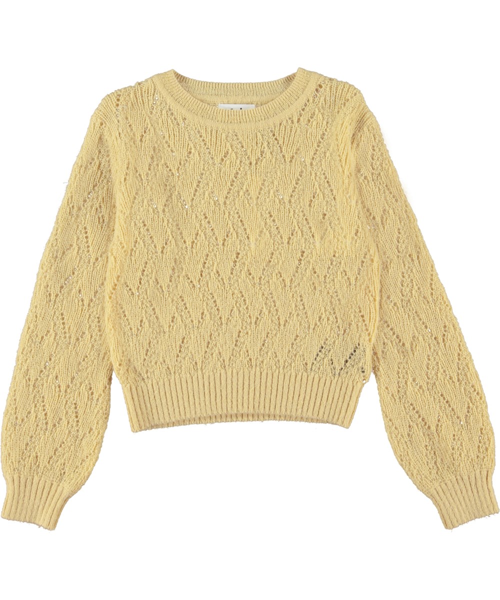 Ginger - Rattan - Gul stickad tröja.