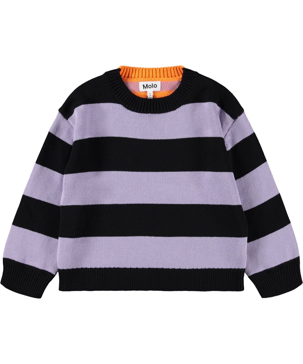 Gitty - Wide Stripe - Stickad tröja för barn gjord av bomull med ränder.