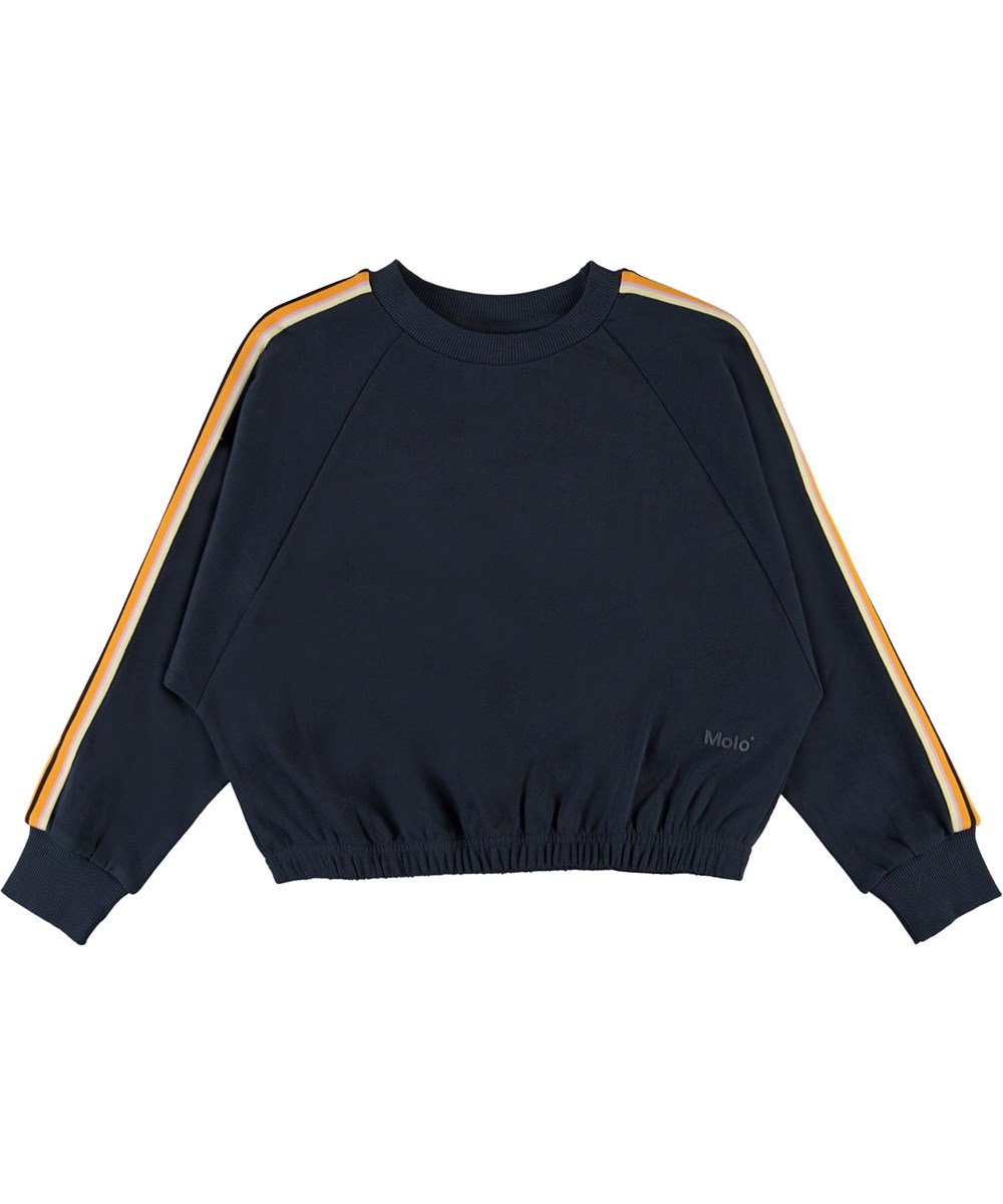 Malinda - Total Eclipse - Blå sweatshirt med randiga band