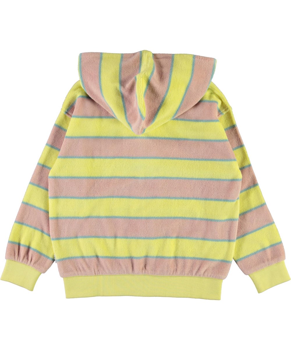 Mel - Ice Cream Stripe - Eklogisk gul og rosa frotté hoodie