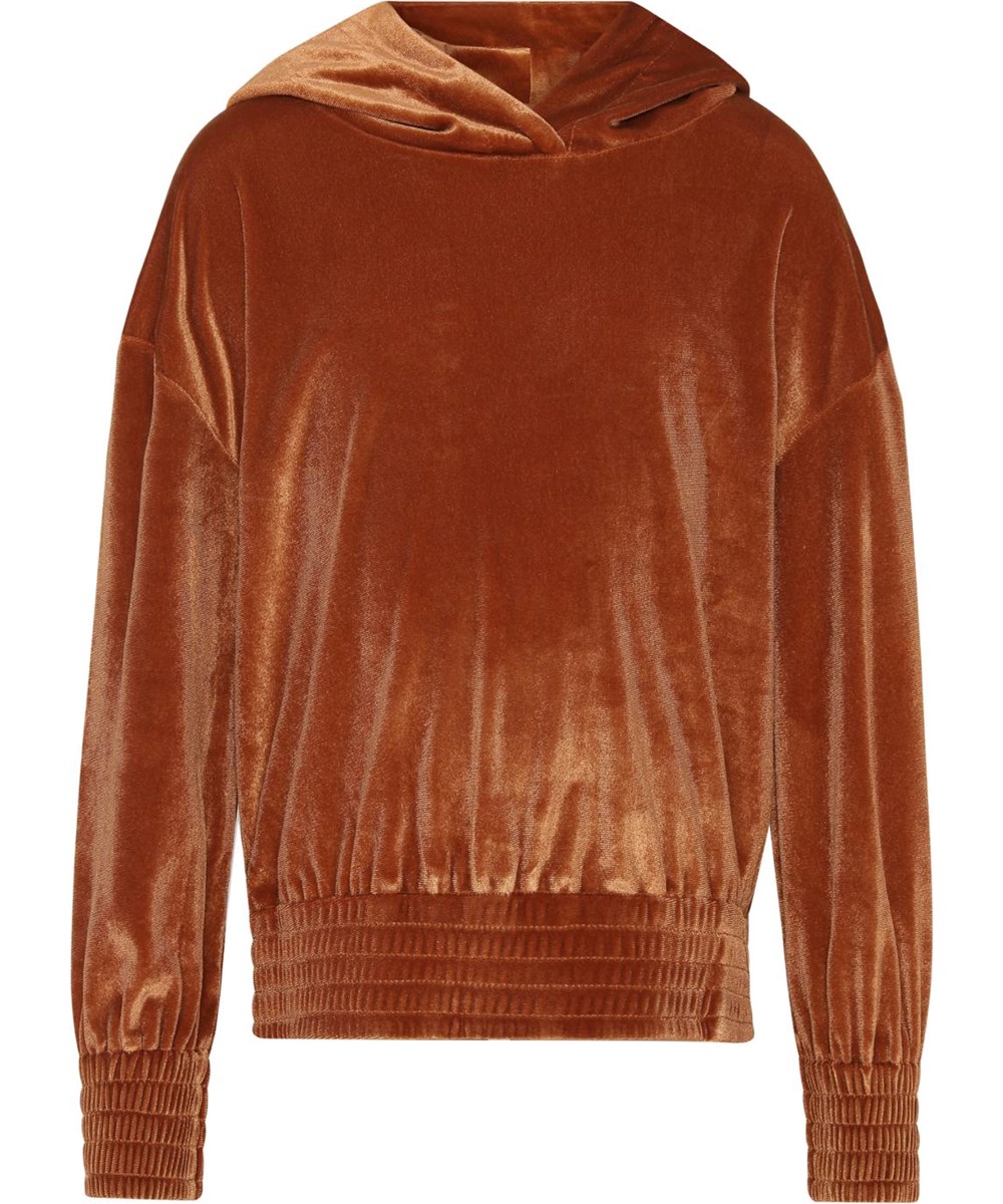 Monelle - Burnt Brick - Brun velour hoodie