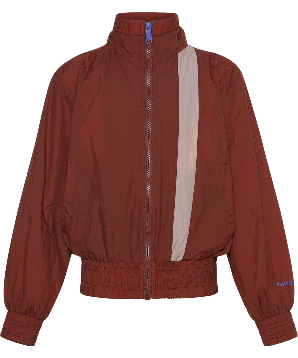 Olena - Rosewood - Brun sportjacka med rosa rand