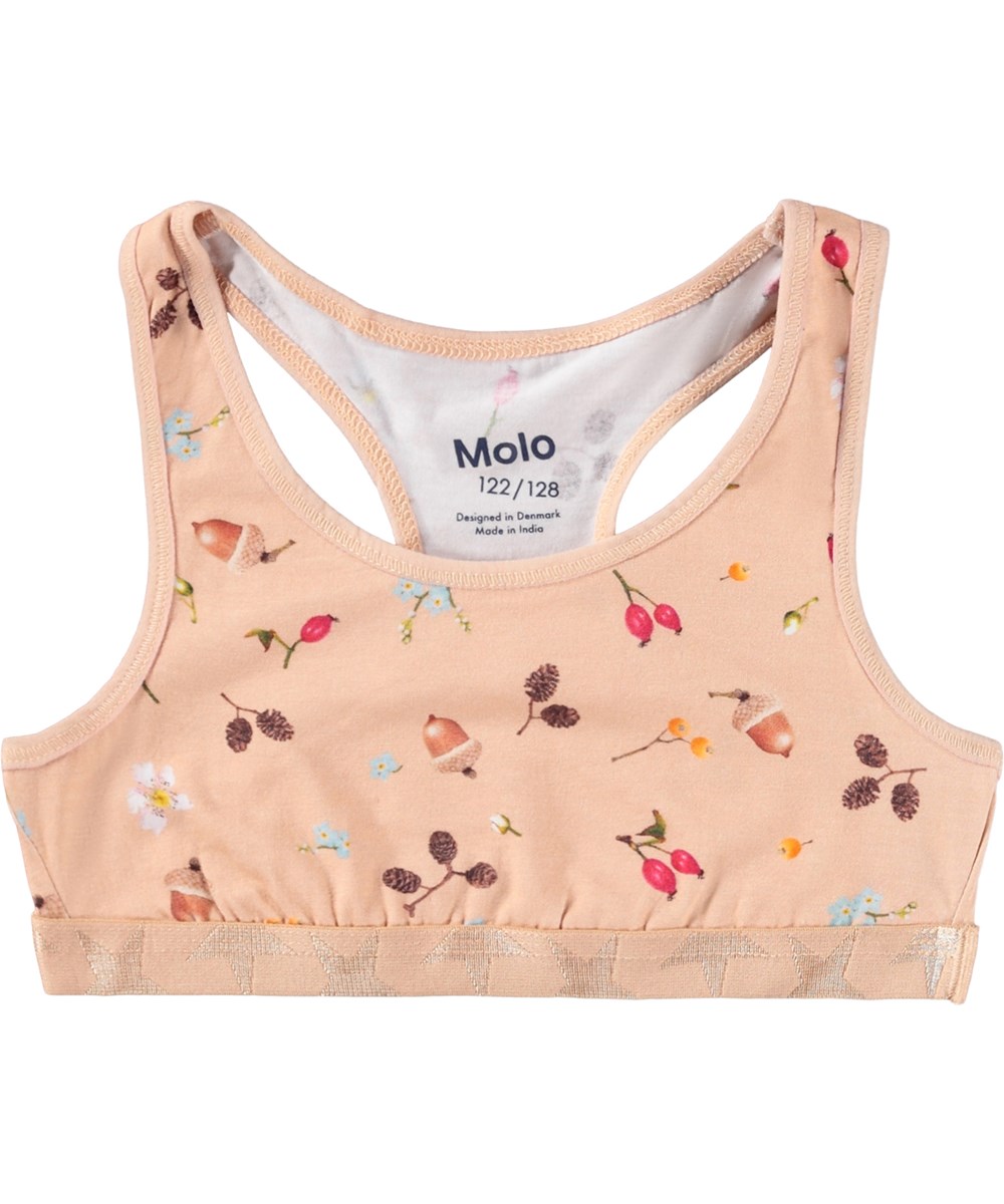 Jade 2-Pack - Forest Rose - 2-pack toppar för barn i mjuk, ekologisk bomull med en racerback och ett brett elastiskt band med stjärnor som säkerställer en bra passform och hög komfort.