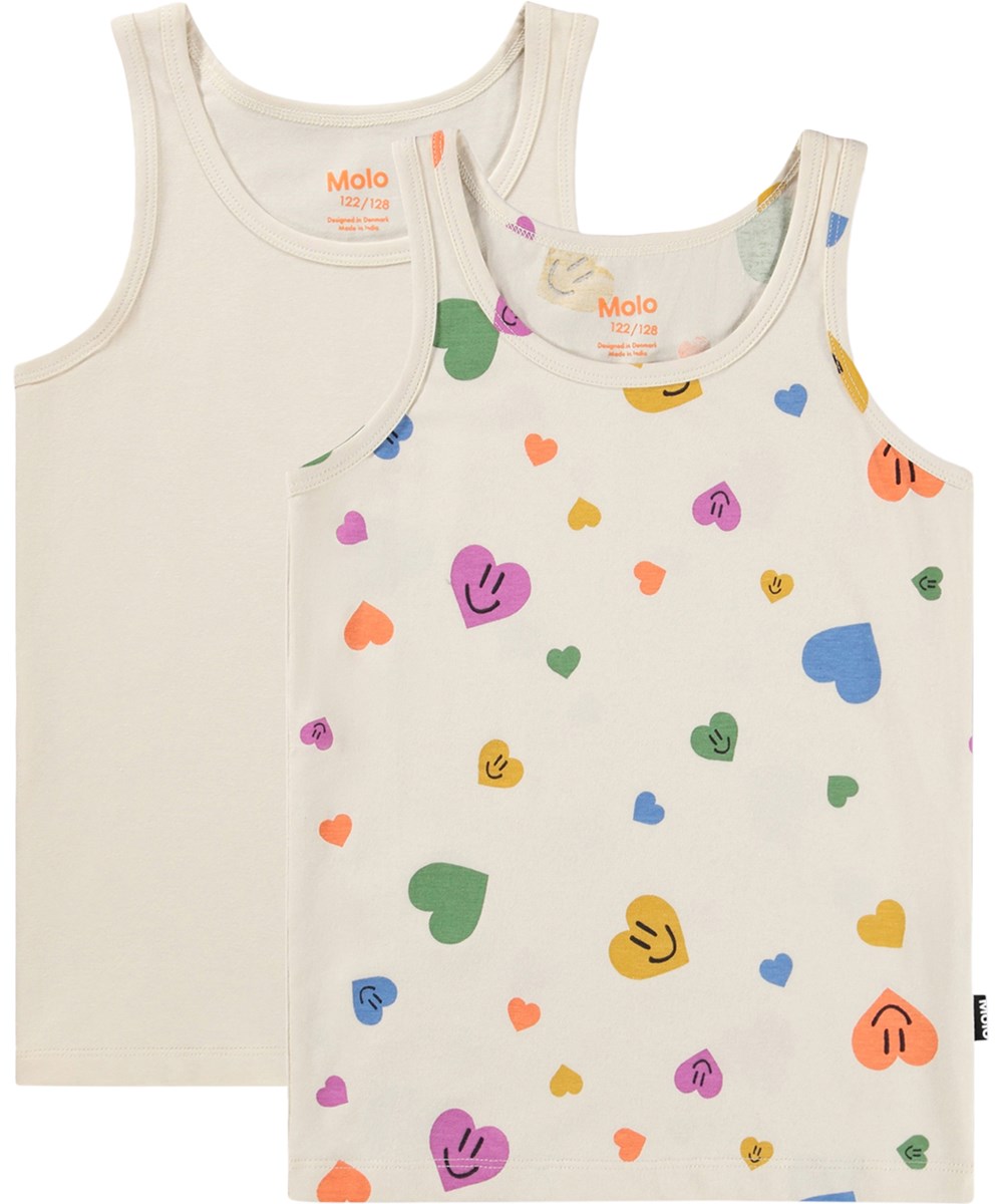 Jeanie 2-Pack - Confetti Smiles - 2-pack linnen för barn i mjuk, ekologisk bomull med mönster