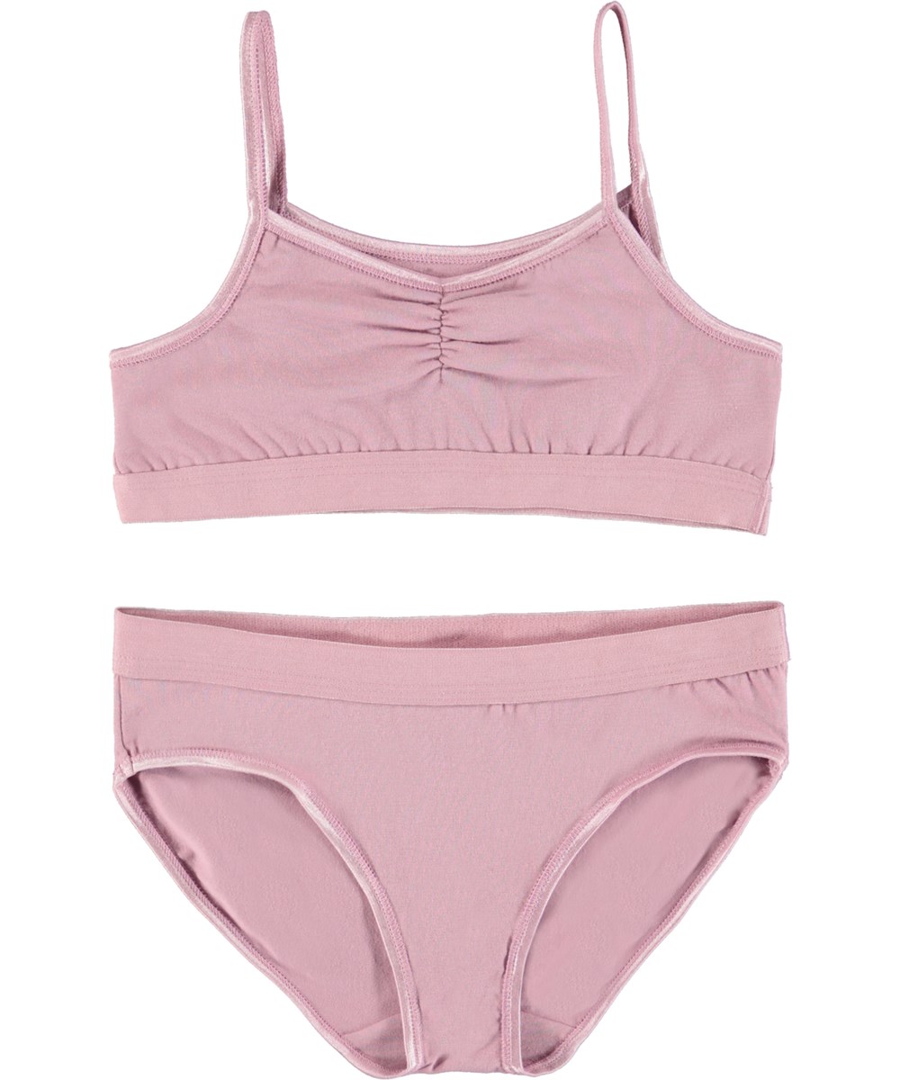 Jinny Set - Purple Orchid - Ekologiska underkläder i rosa.