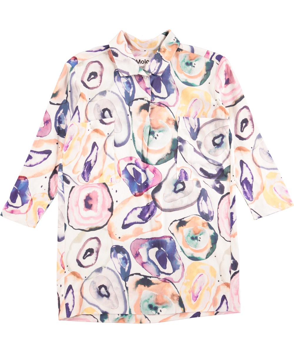 Cadence - Mineral Stones - Long sleeve shirtdress with mineral print