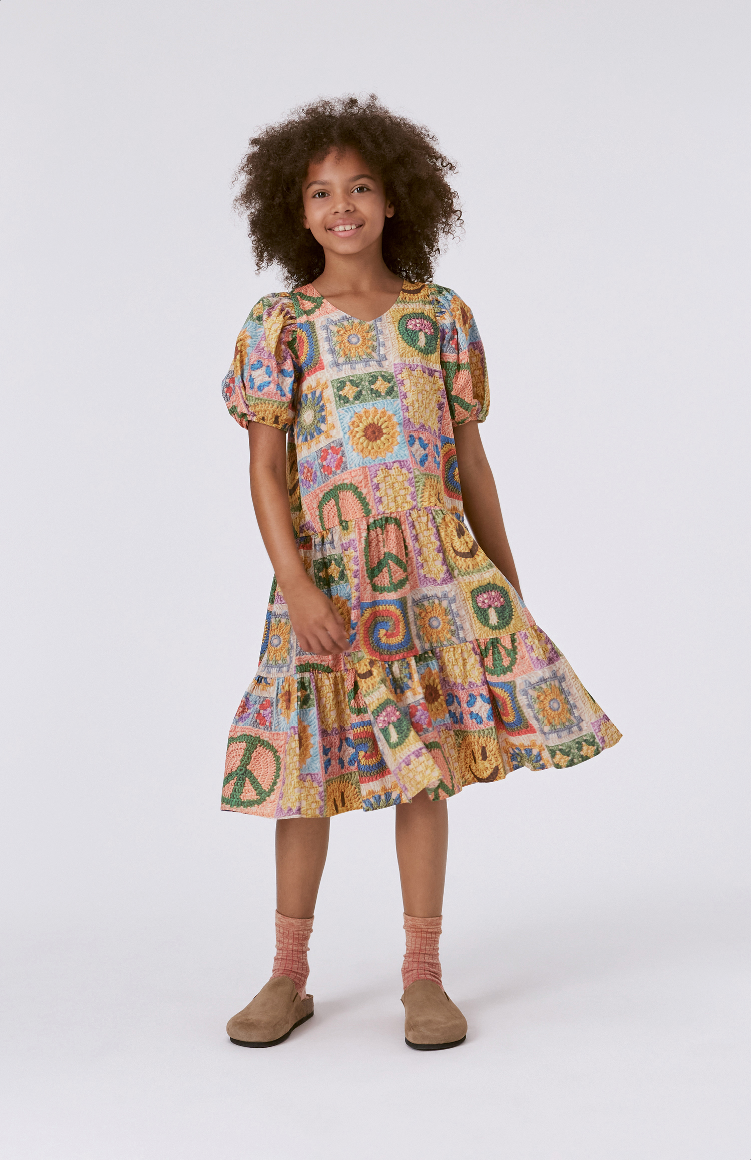 美品　CFCL POTTERY KID DRESS POTTERY KID SHORT BELL SLEEVE FLARE DRESS