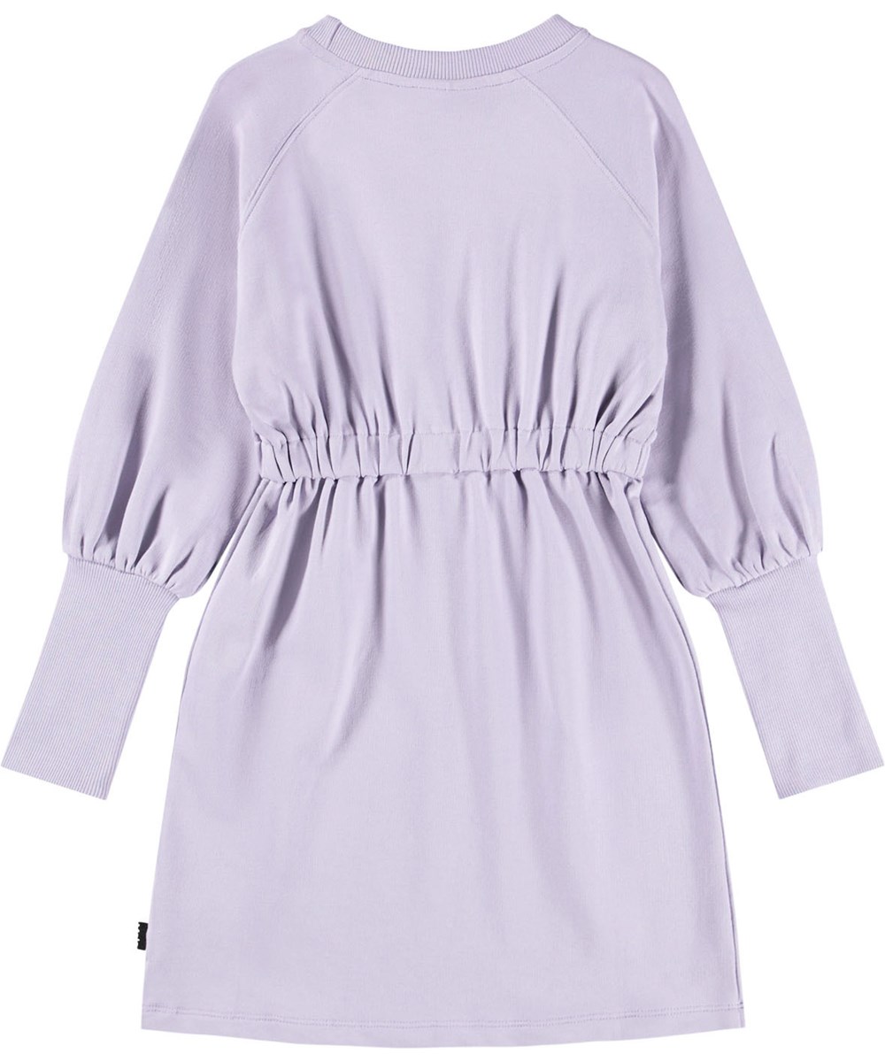 Caeley - Faded Purple - Light purple sweatshirt dress for children made of organic cotton.