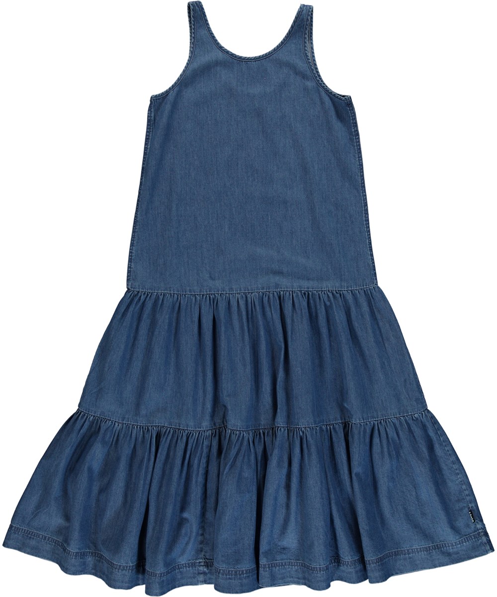 Cai - Washed Indigo - Blue denim dress