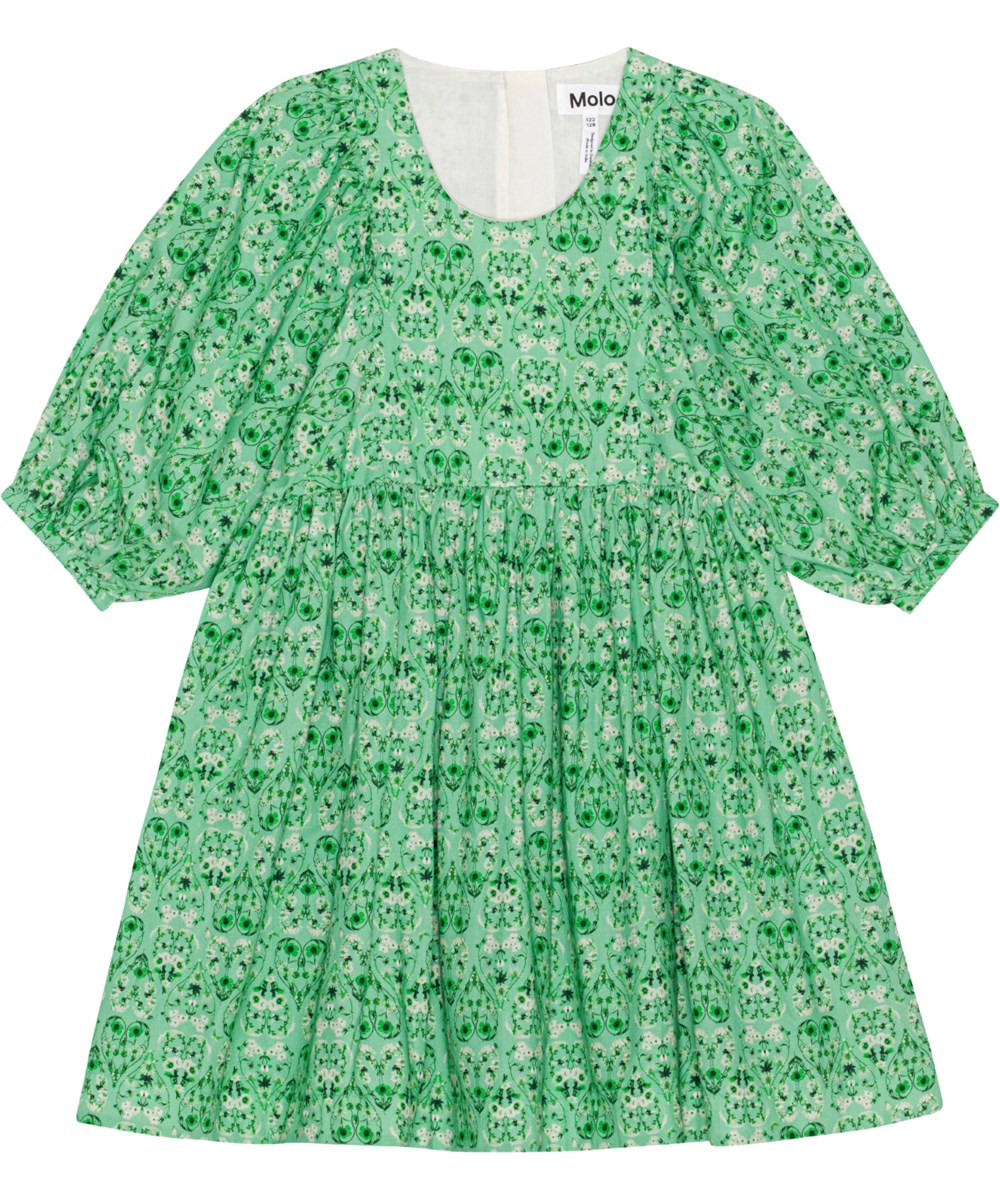 Caio - Notes Of Green - Loose fit dress in organic cotton with floral print