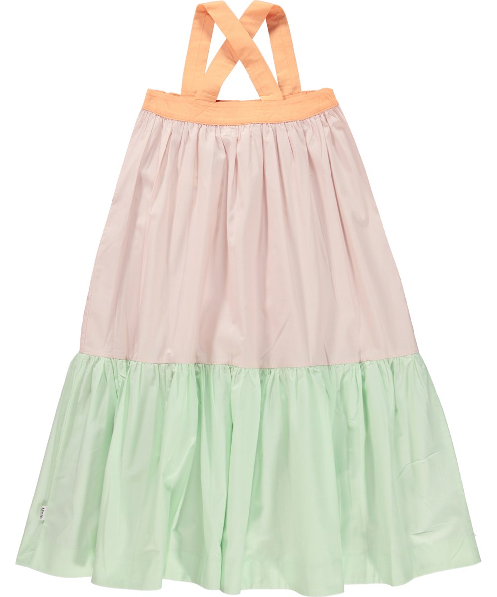 Calipsa - Pale Pear - Long dress with straps that cross on the back 