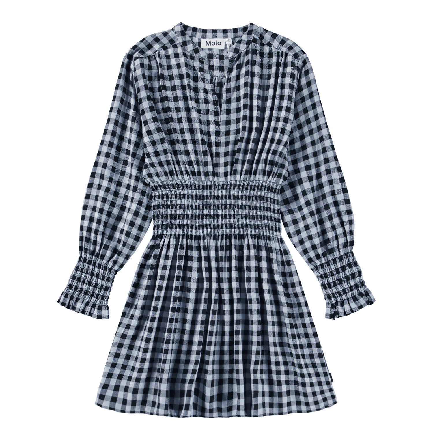 Camira - Moon Gingham - Long-sleeved blue checkered dress