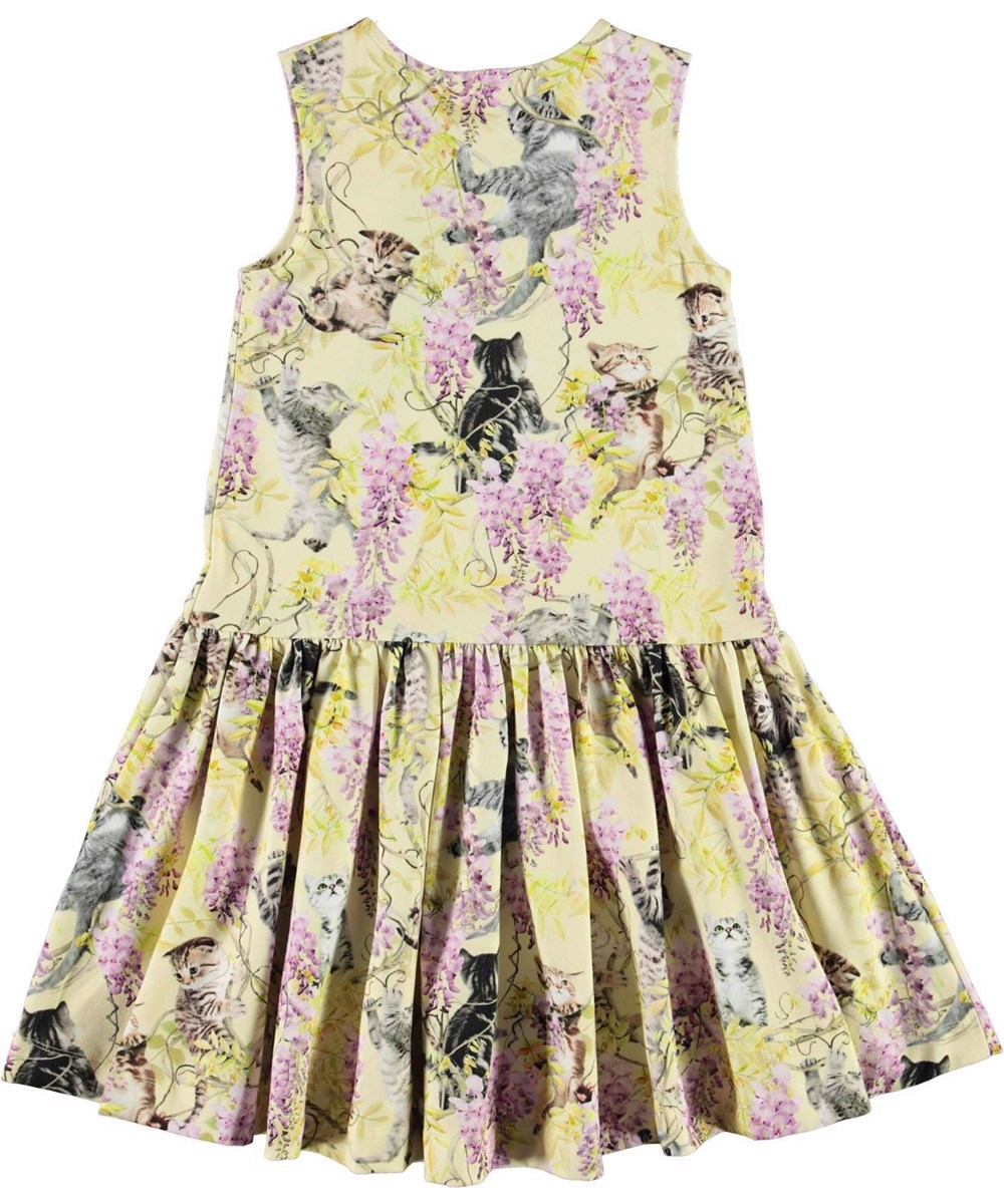 Candece - Clumsy Cuteness - Organic dress with flowers and cats 