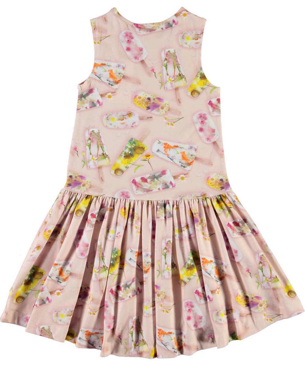 Candece - Ice Lollies - Pink organic dress with ice cream