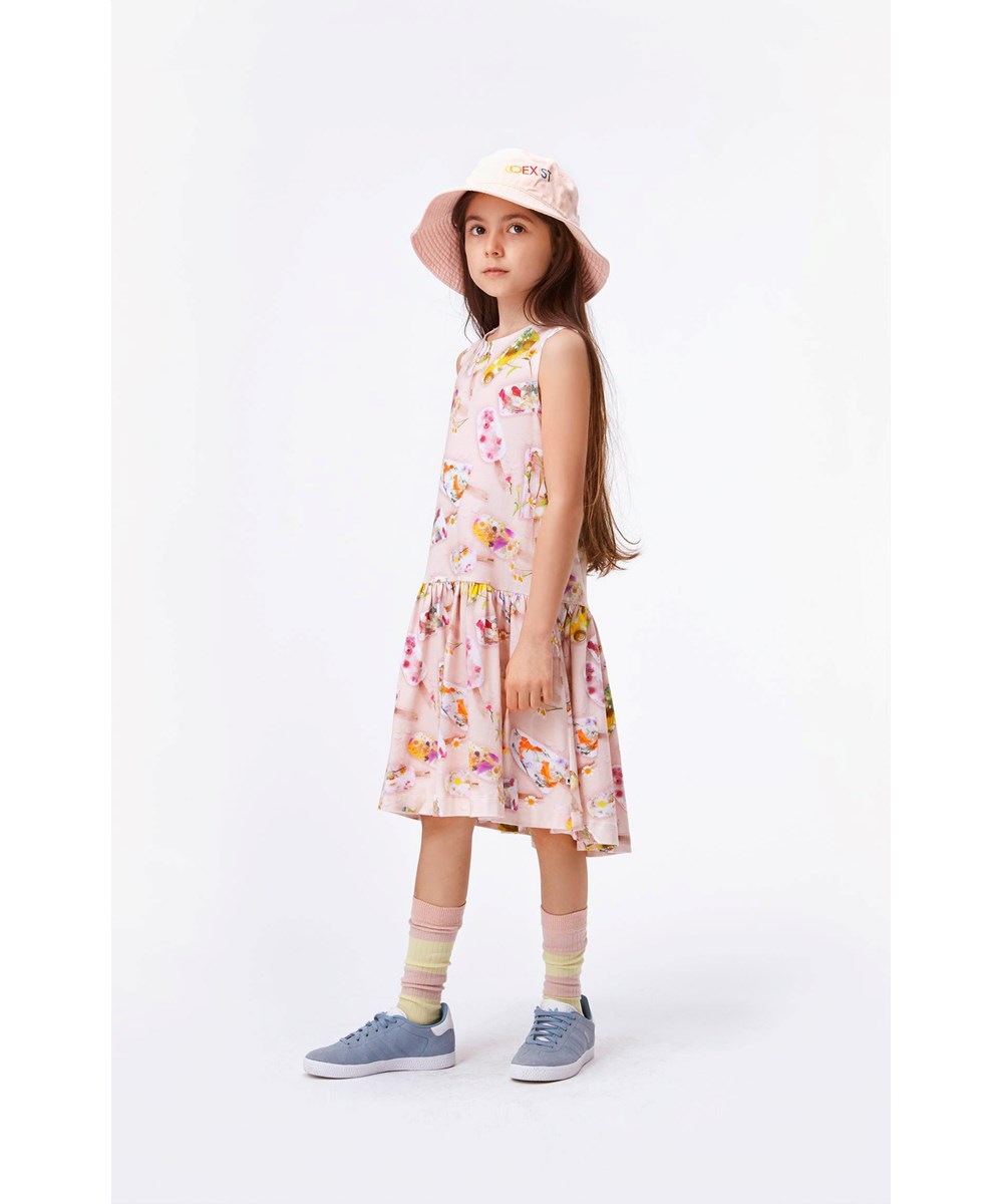 Candece - Ice Lollies - Pink organic dress with ice cream