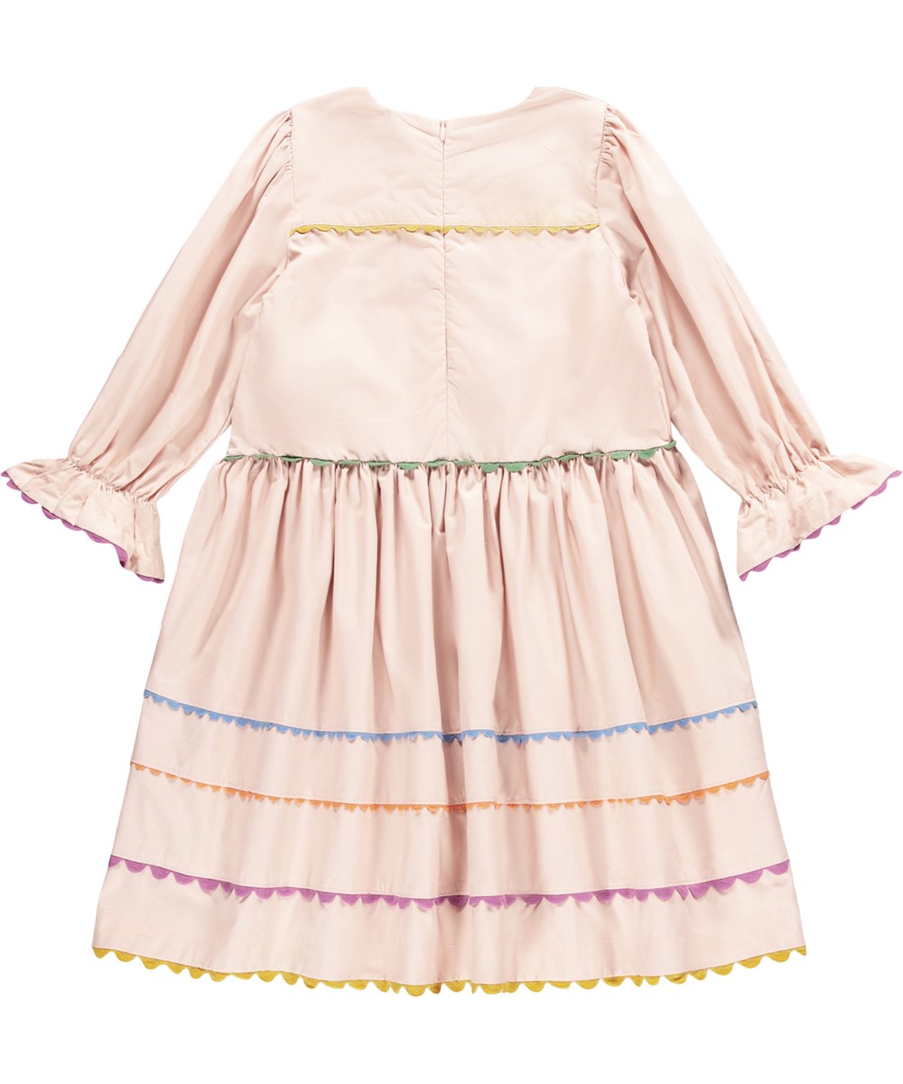 Capella - Petal Blush - Pink dress for children made of organic cotton with ruffle sleeves 