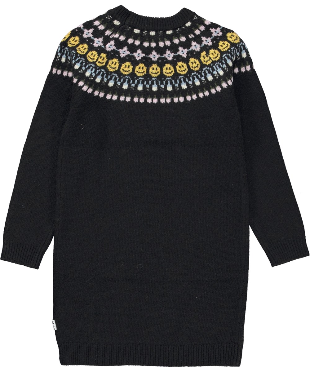 Caris - Nordic Forest - Black knit dress in nordic style 