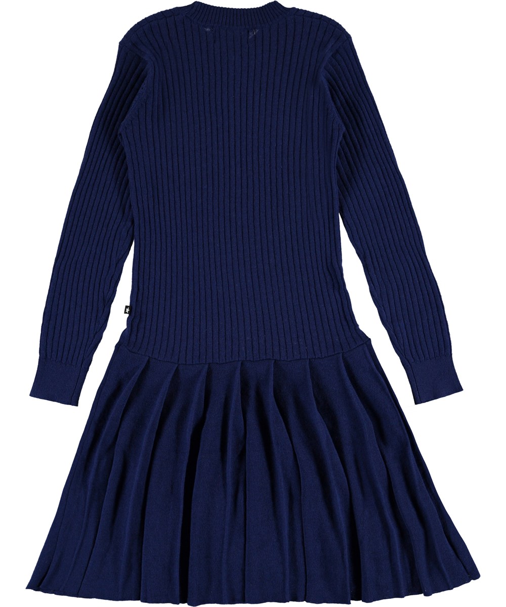 Carlin - Ink Blue - Dark blue knit dress 