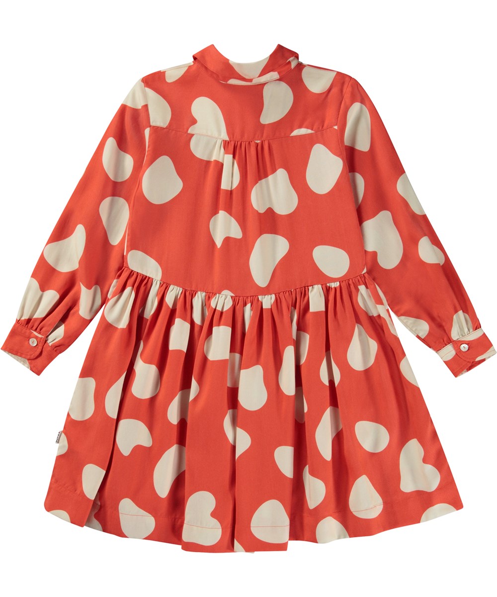 Carolyn - Amanita - Red knee length shirtdress in all over Fly Agaric print
