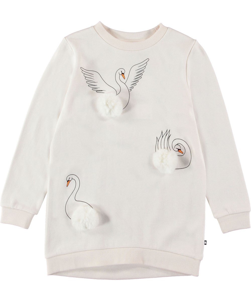 Cassia - Parchment - White sweatshirt dress.