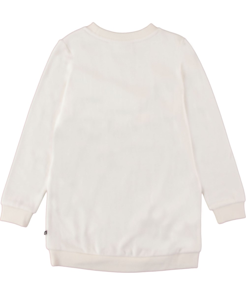 Cassia - Parchment - White sweatshirt dress.