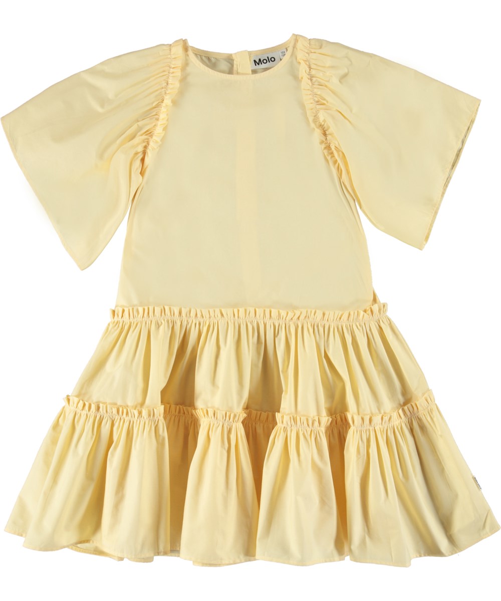 Cat - Impala - Light yellow organic dress with puff sleeves 