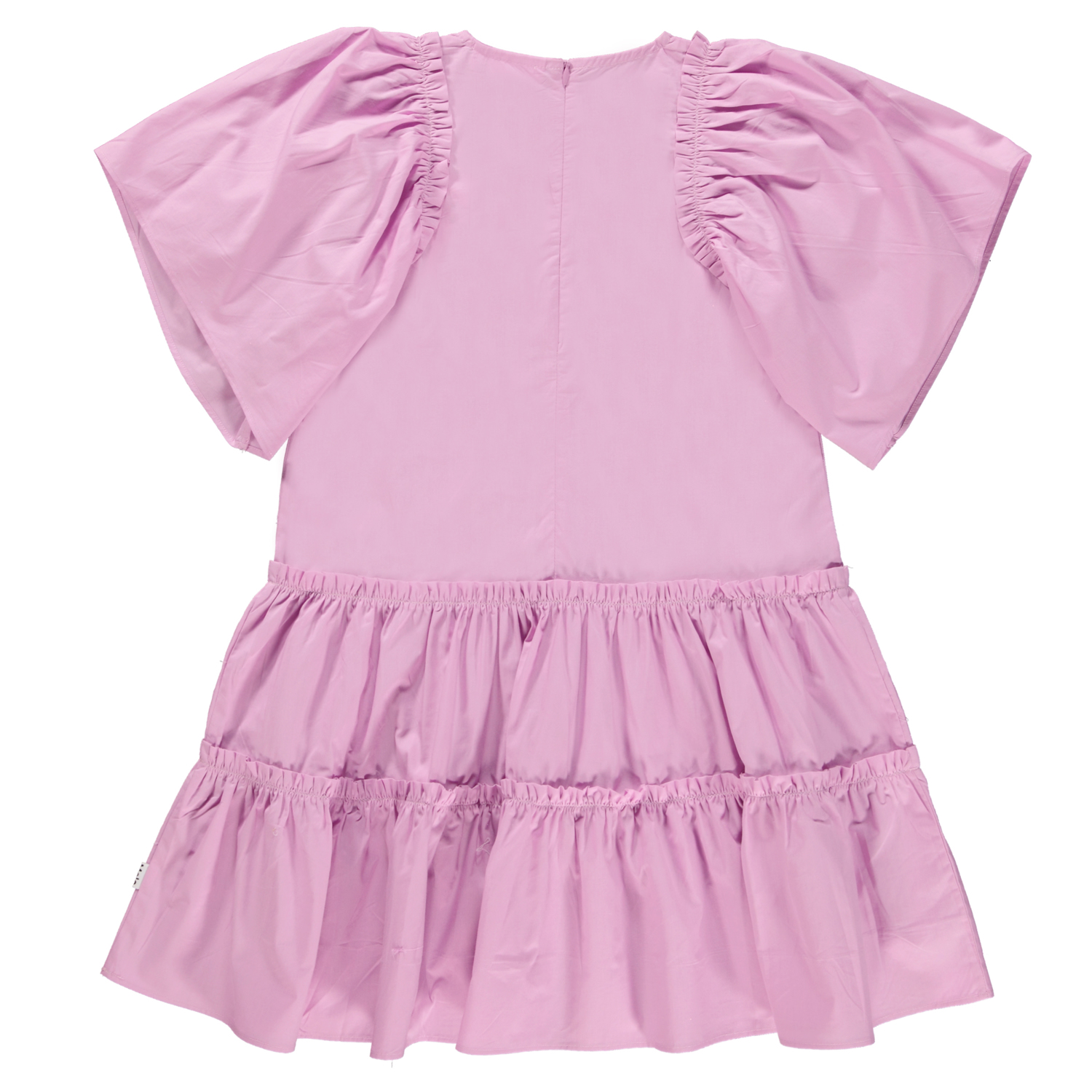 Cat - Wild Orchid - Pink organic dress with sewn on ruffles