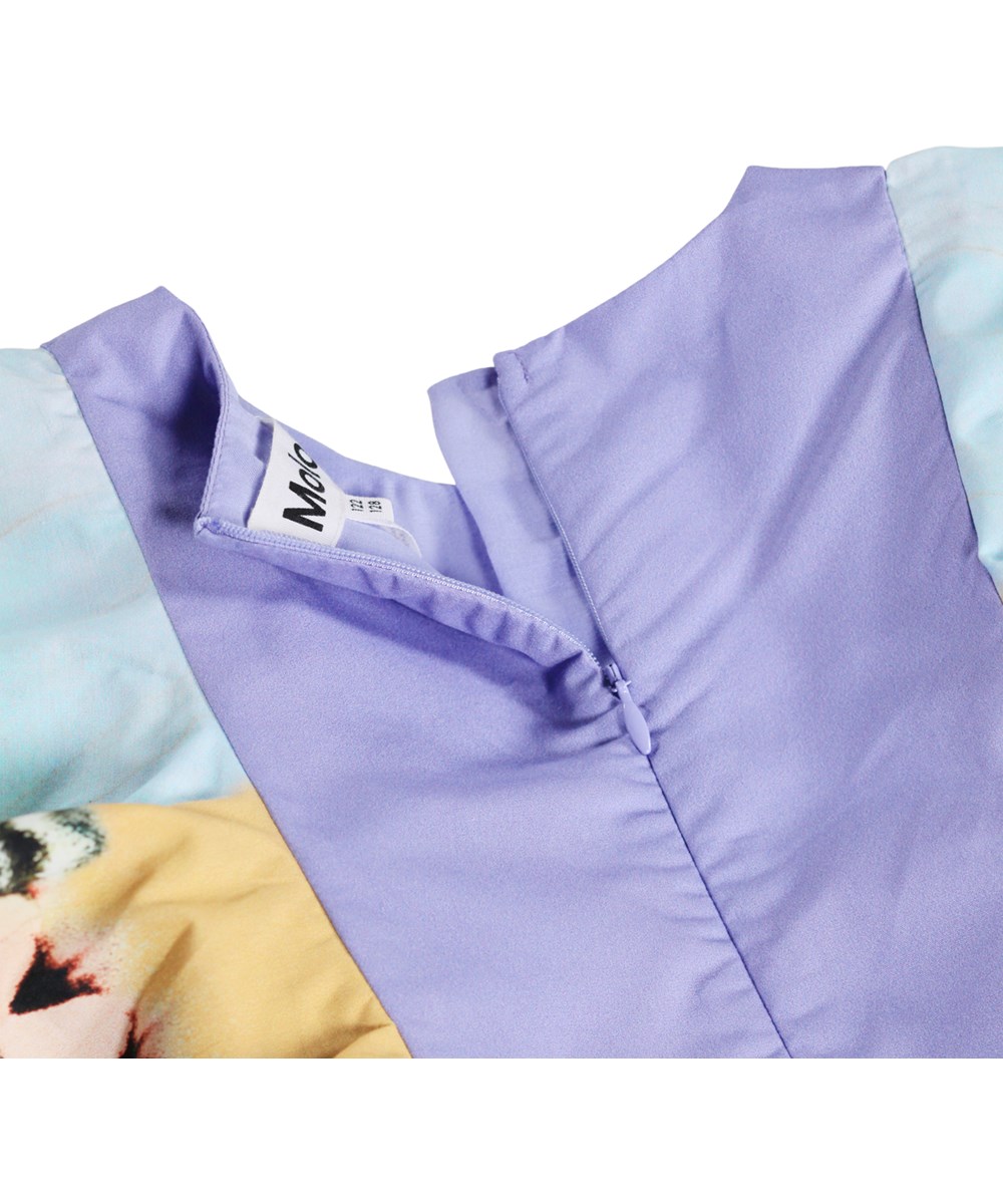 Caty - Lilac Butterfly - Purple dress for children made of organic cotton with a butterfly print 