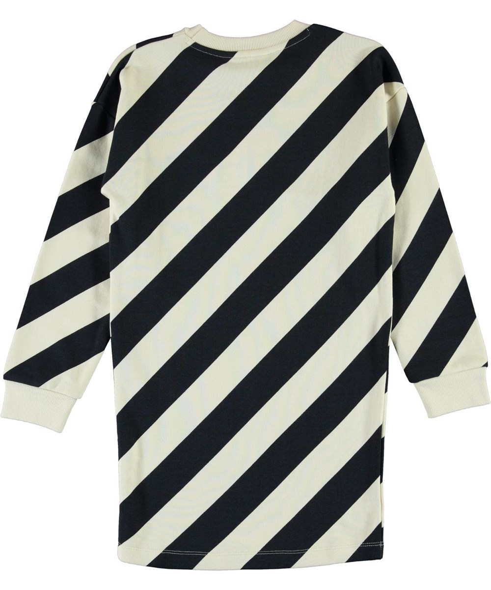 Ceelia - Navy Diagonal - Sweatshirt dress with diagonal stripes
