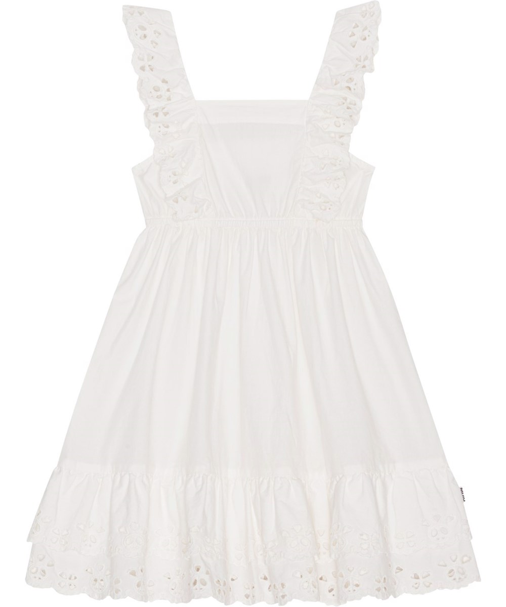 Ceelos - White - White dress with broderie anglaise.