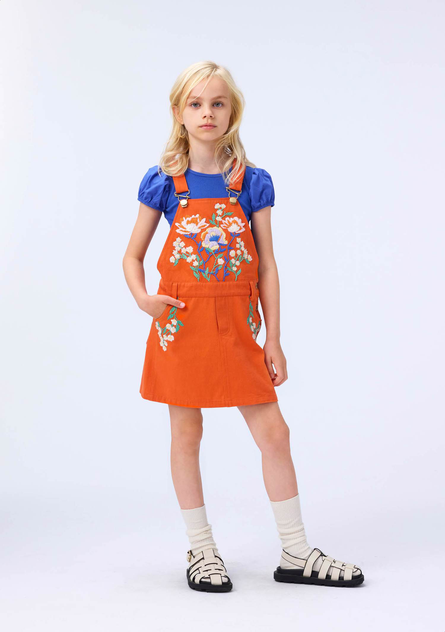 Chakala - Rising Sun - Orange cotton dress for children with