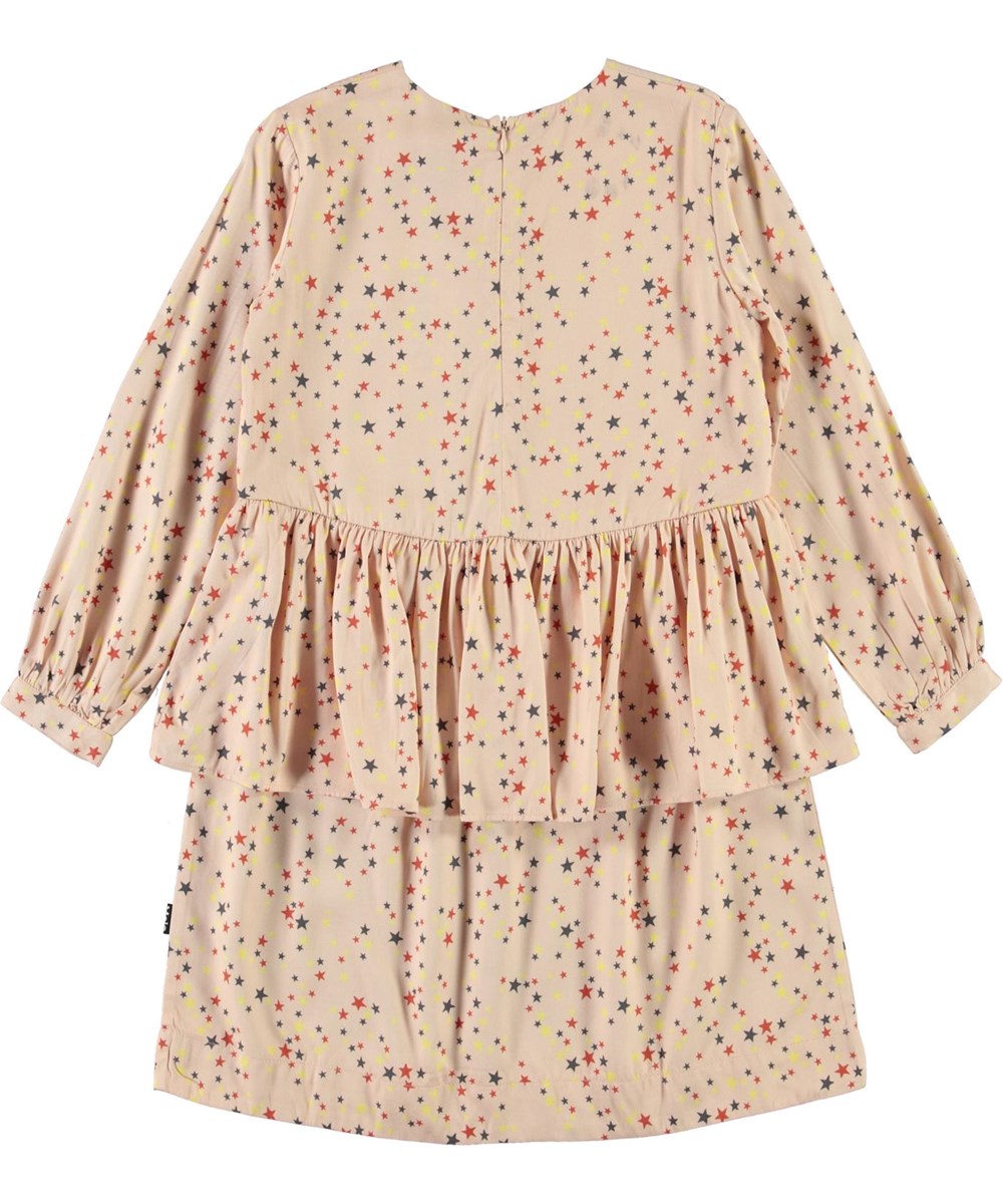 Charella - Starry Rose - Pink organic dress with star  print