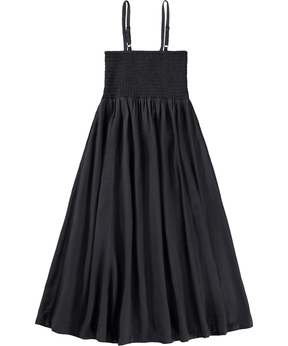 Charlize - Black - Black dress for children with adjustable straps 