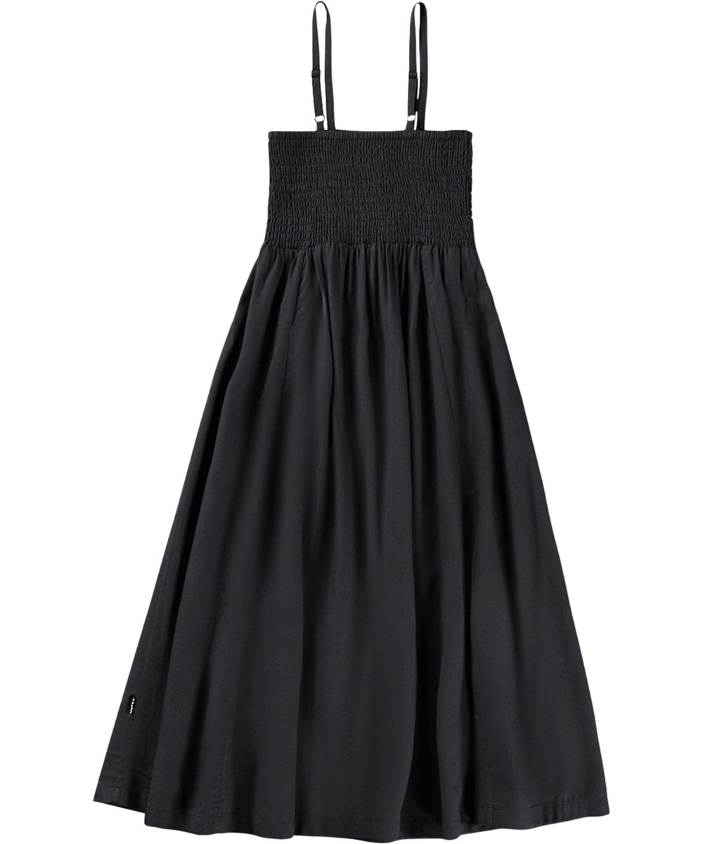 Charlize - Black - Black dress for children with adjustable straps 