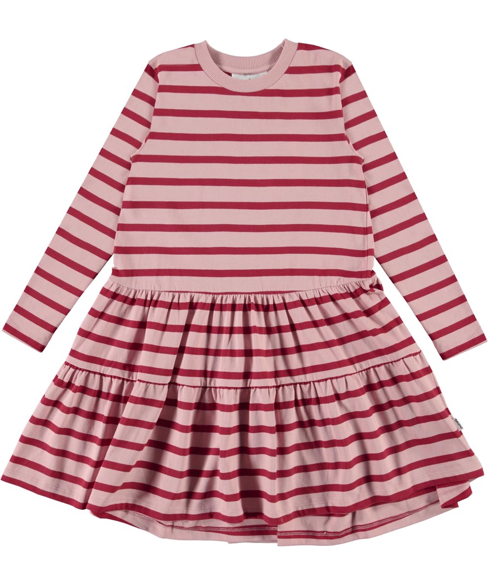 Chia - Rosequatz Breton - Pink and red striped organic dress