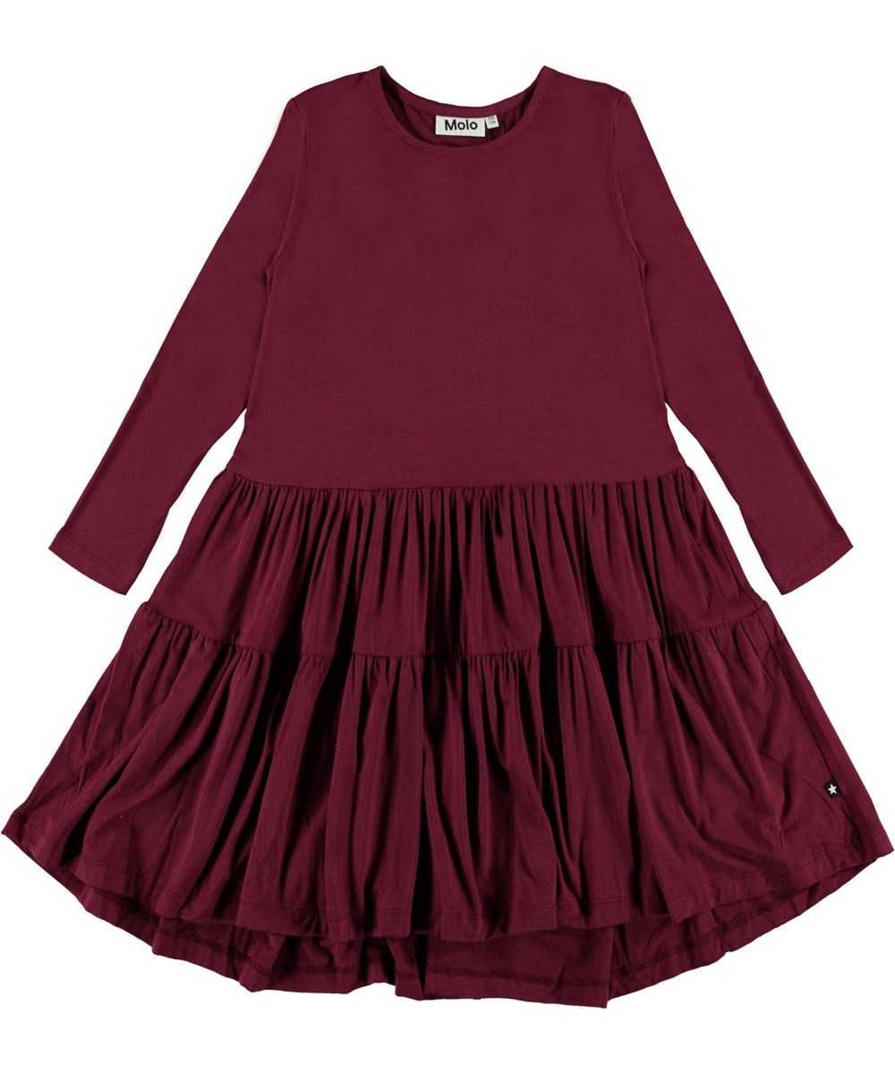 Chia - Sumak - Dark red jersey dress