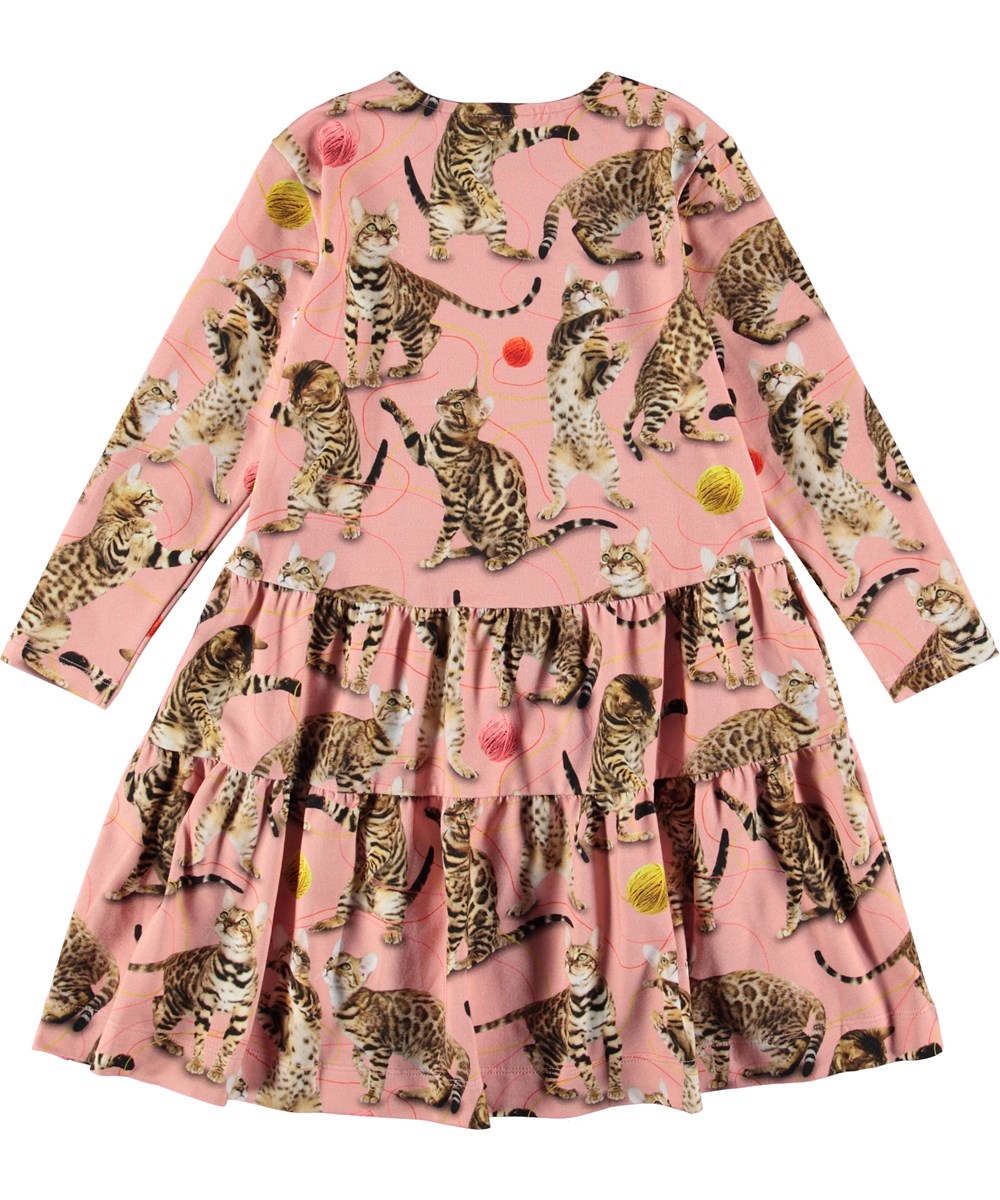 Chia - Wannabe Leopard - Pink dress with cats. 