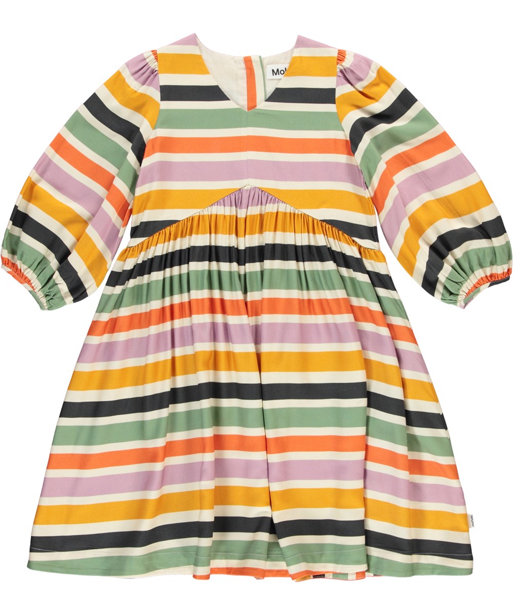 Chrissy - Nebular Stripe - Striped dress with wide sleeves 